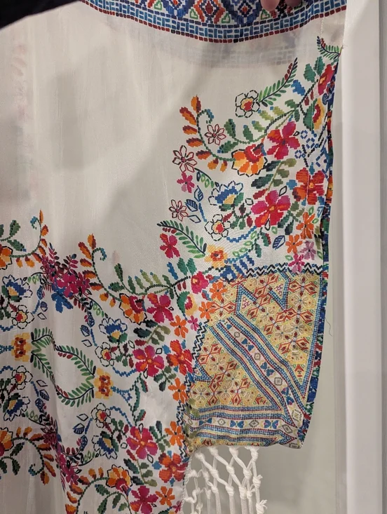 Johnny Was Silk Fringe Floral Kimono Size Small - Picture 3 of 8